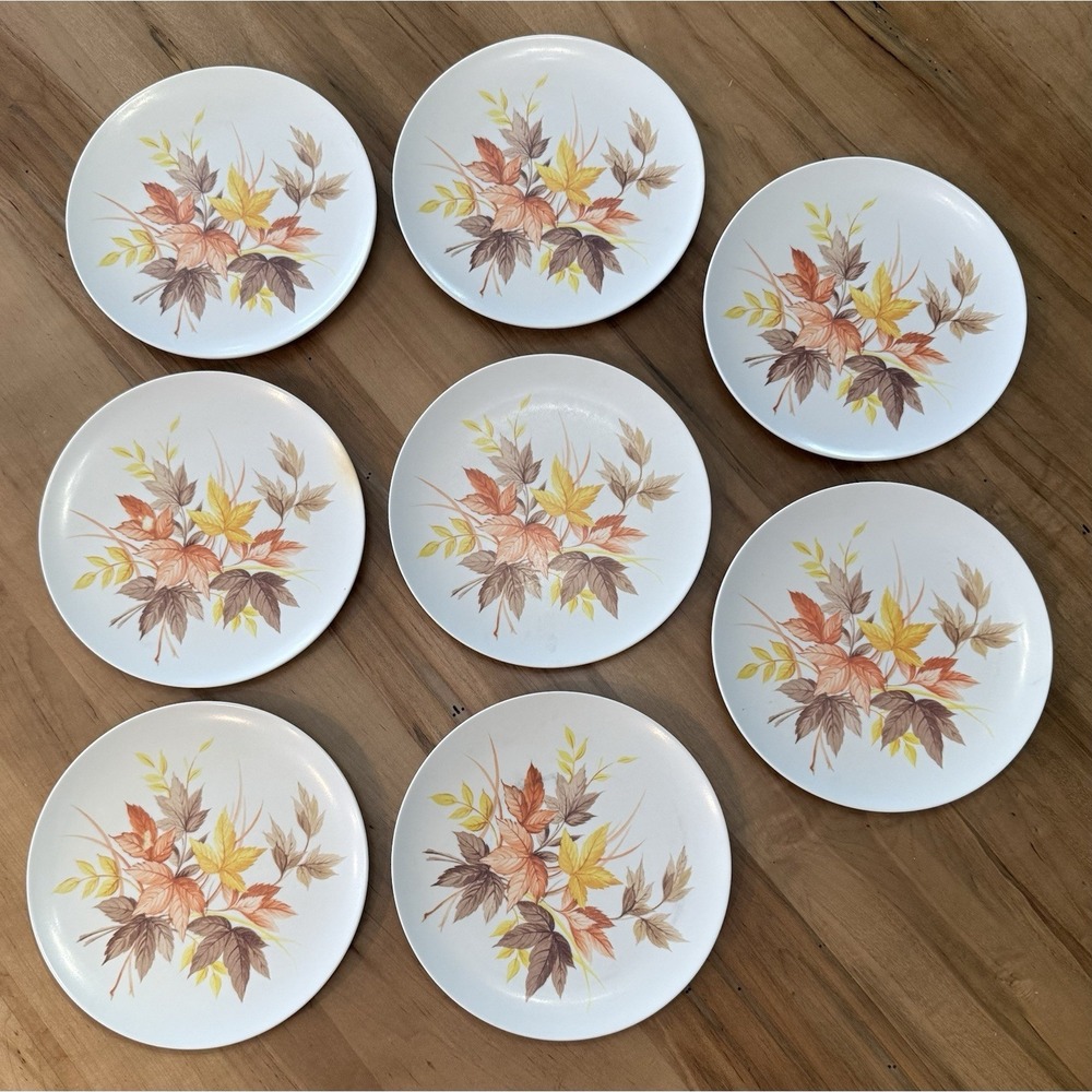 8 VTG Park‎ Avenue Maple Melody Melamine MELMAC 10" Plates MCM Texas, USA